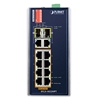 Industrial 8-Port 10/100TX 802.3at PoE + 2-Port Gigabit TP/ SFP combo Ethernet Switch (-40~75 degrees C)Planet