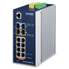 Industrial L3 8-Port 10/100/1000T 802.3at PoE + 2-Port 100/1000X SFP + 2-Port 10G SFP+ Managed Ethernet Switch (-40~75 degrees C)Planet